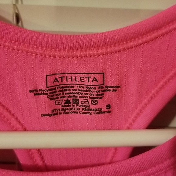 Athleta Pink Tank Top Activewear Exercise - Picture 2 of 4